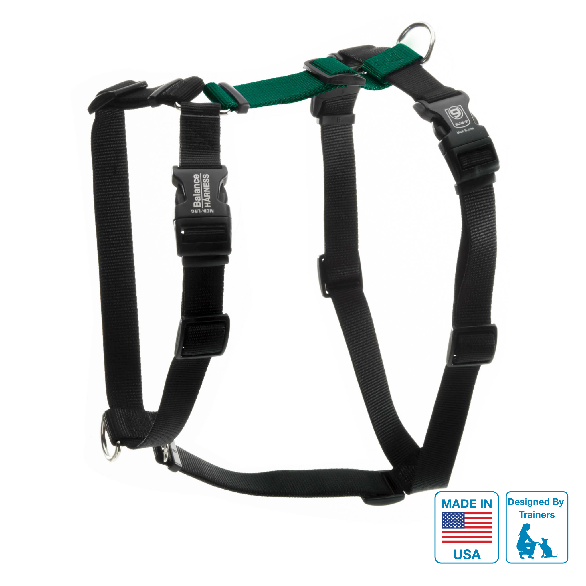2 Hounds Design Freedom No-Pull Hundegeschirr Mit Leine – Medium, 1 Zoll Breit, Kelly Grün